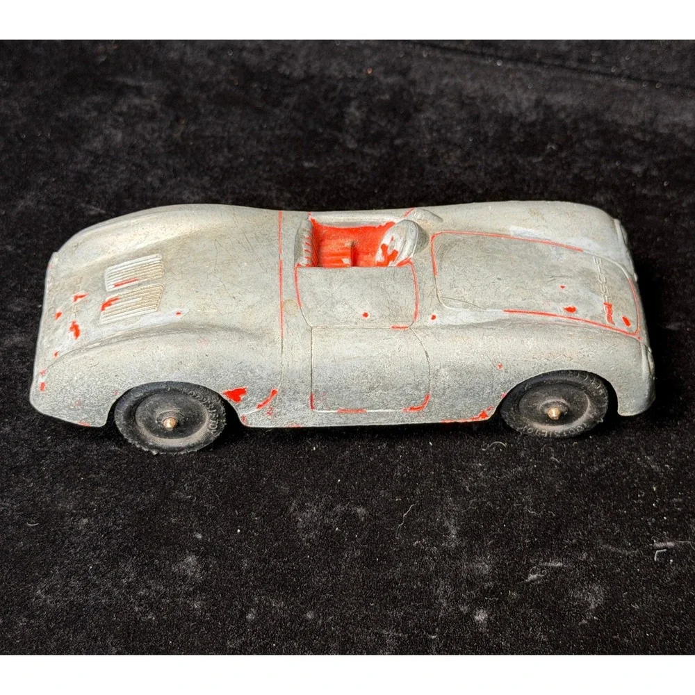 Vintage Tootsietoy Porsche 550 Spyder: Diecast Car, Silver Red, Chicago USA Made